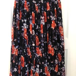 Best society floral print pleated skirt